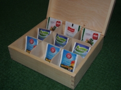 Dřevěná krabička na čaj - 9 boxů